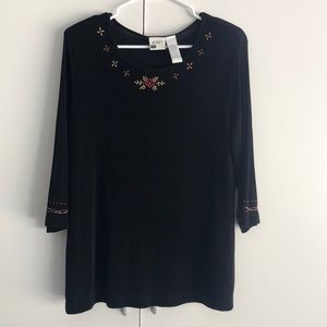 Super cute Koret Petite Top Black Spandex